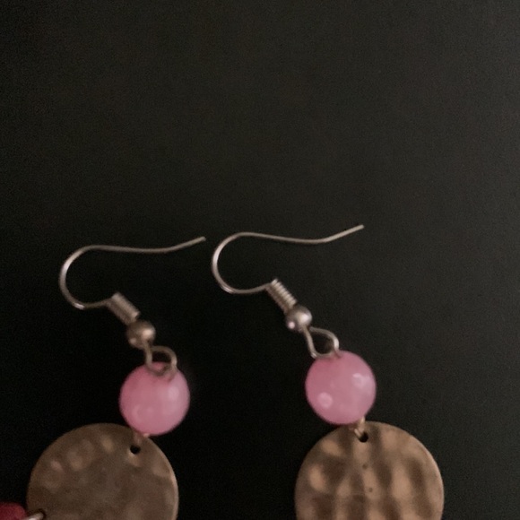 Anthropologie Earrings Tassels Pink Dangle Bead Shepherd’s Hook Summer Vacation - Picture 11 of 11